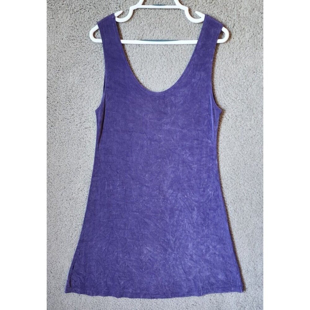 Picadilly Fashions Sleeveless Scoop Neck Dress Slinky Travelers Knit Purple Sz L